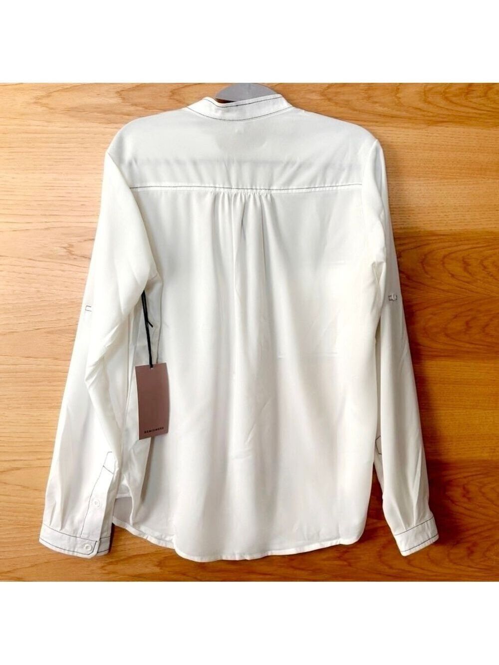 REMIXMESS WHITE HENLEY BLOUSE - NWT - Picture 4 of 9